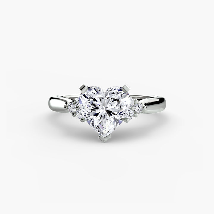 RACHELLE I Diamond Engagement Ring with Cluster Shoulders