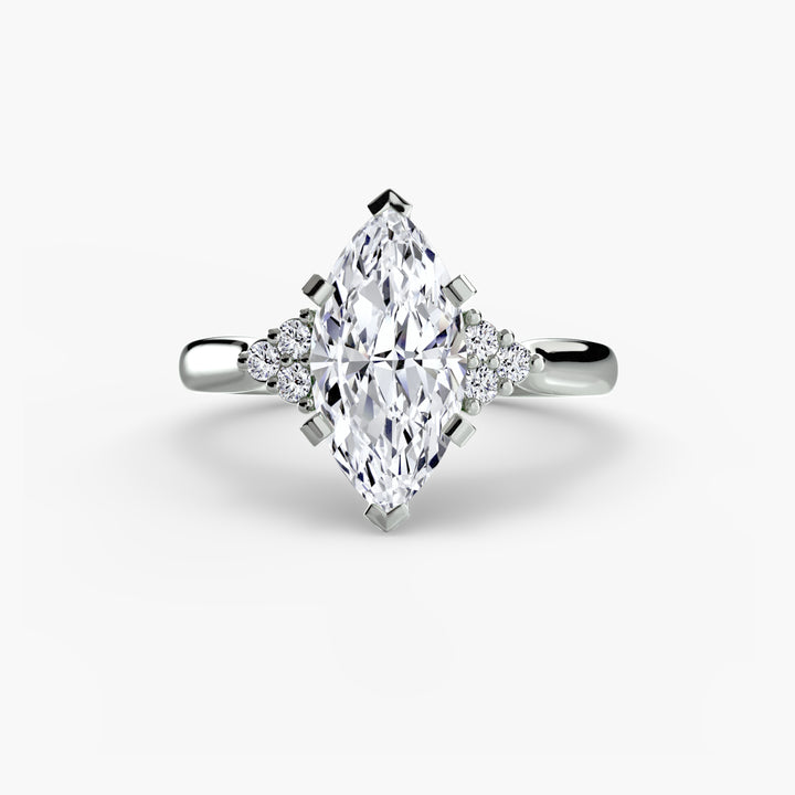 RACHELLE I Diamond Engagement Ring with Cluster Shoulders