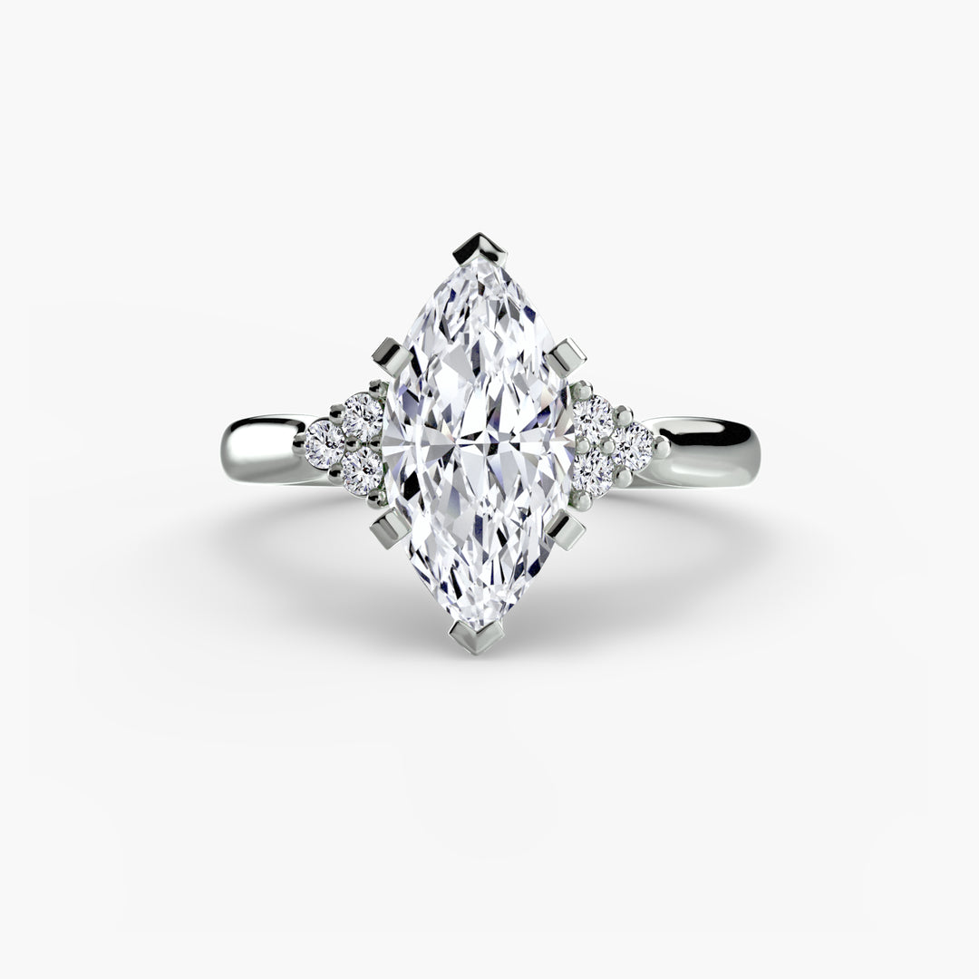RACHELLE I Diamond Engagement Ring with Cluster Shoulders