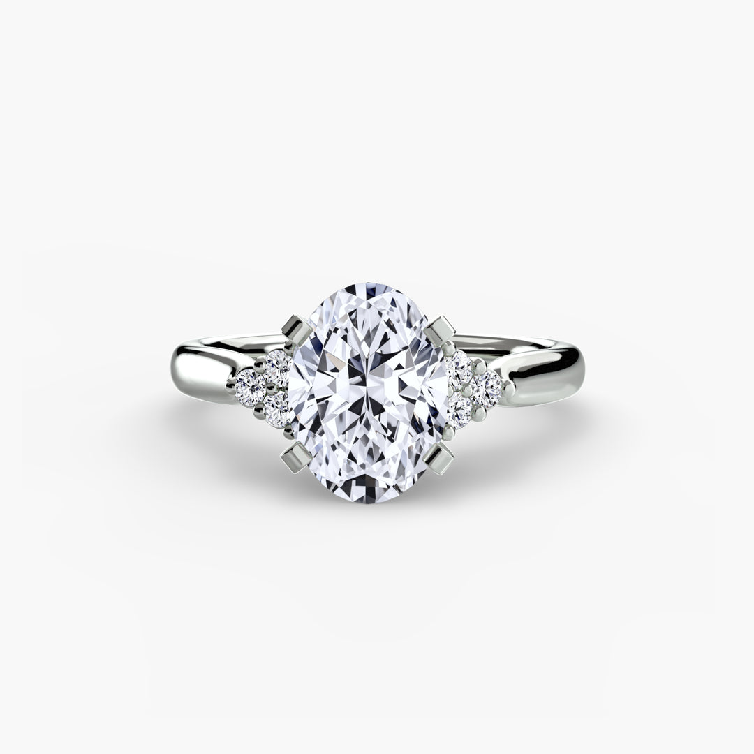 RACHELLE I Diamond Engagement Ring with Cluster Shoulders