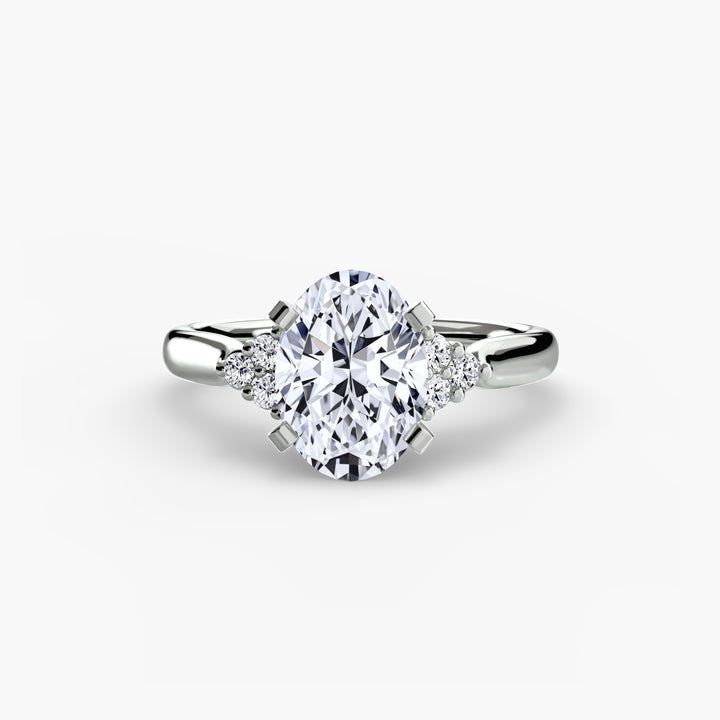 RACHELLE I Diamond Engagement Ring with Cluster Shoulders