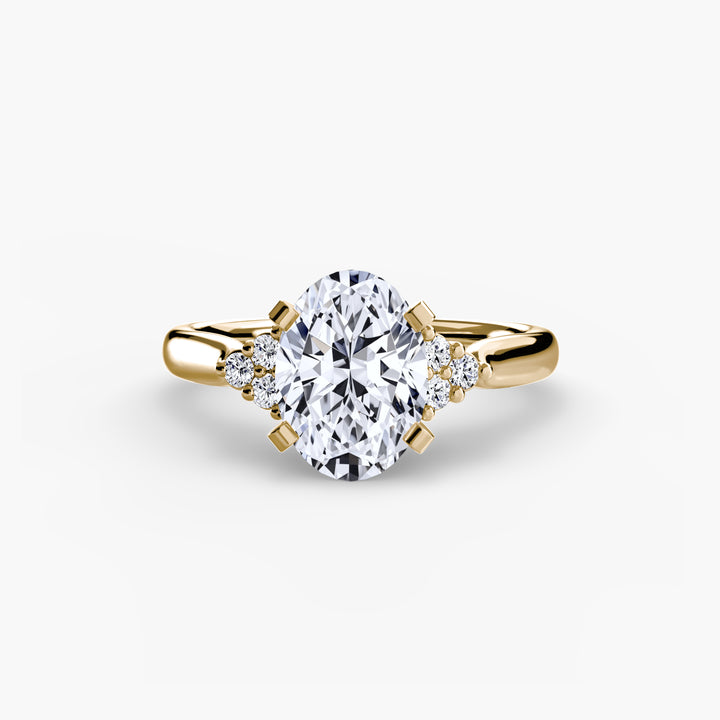RACHELLE I Diamond Engagement Ring with Cluster Shoulders