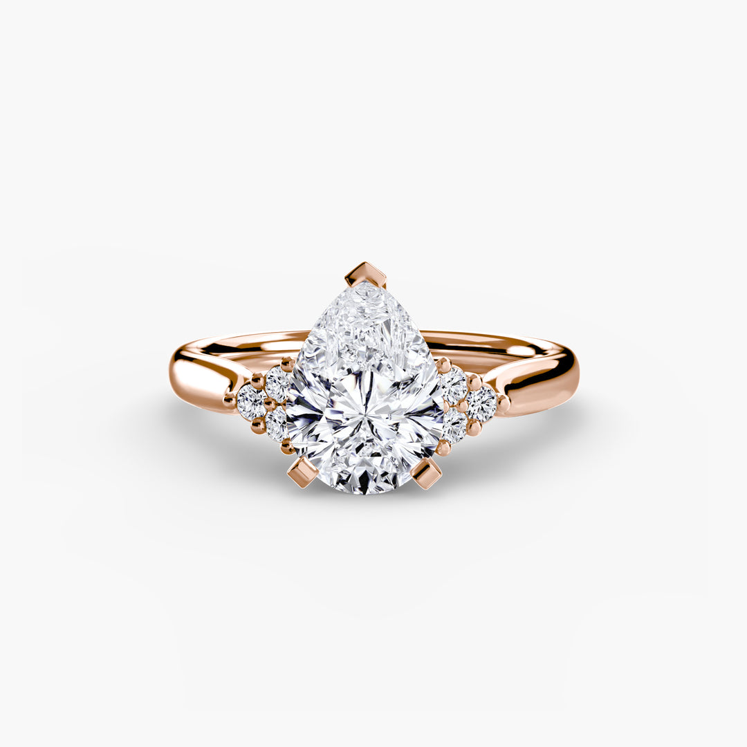 RACHELLE I Diamond Engagement Ring with Cluster Shoulders