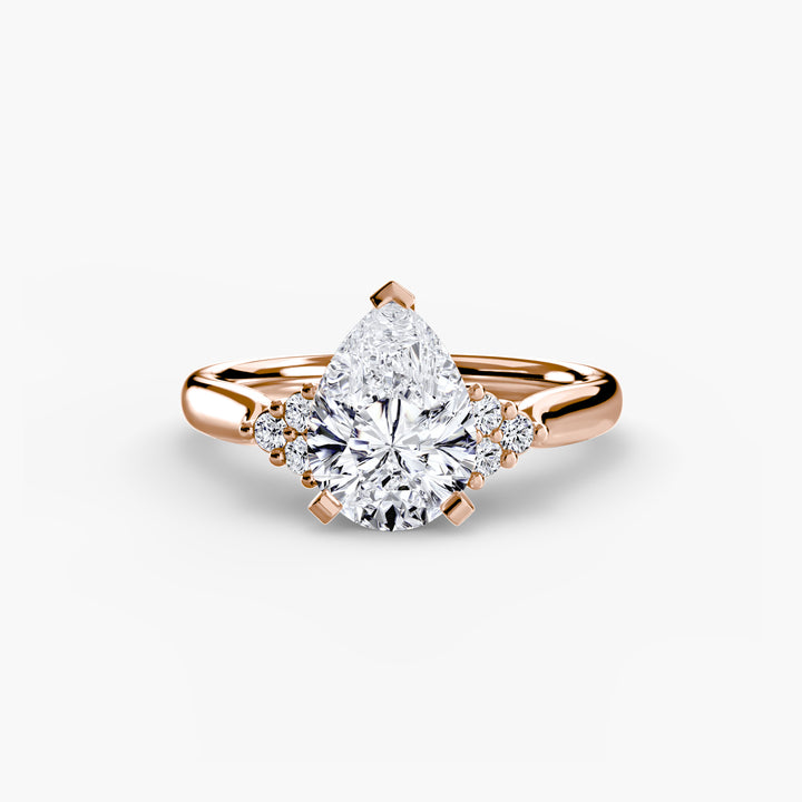 RACHELLE I Diamond Engagement Ring with Cluster Shoulders