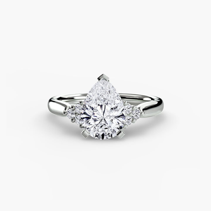 RACHELLE I Diamond Engagement Ring with Cluster Shoulders