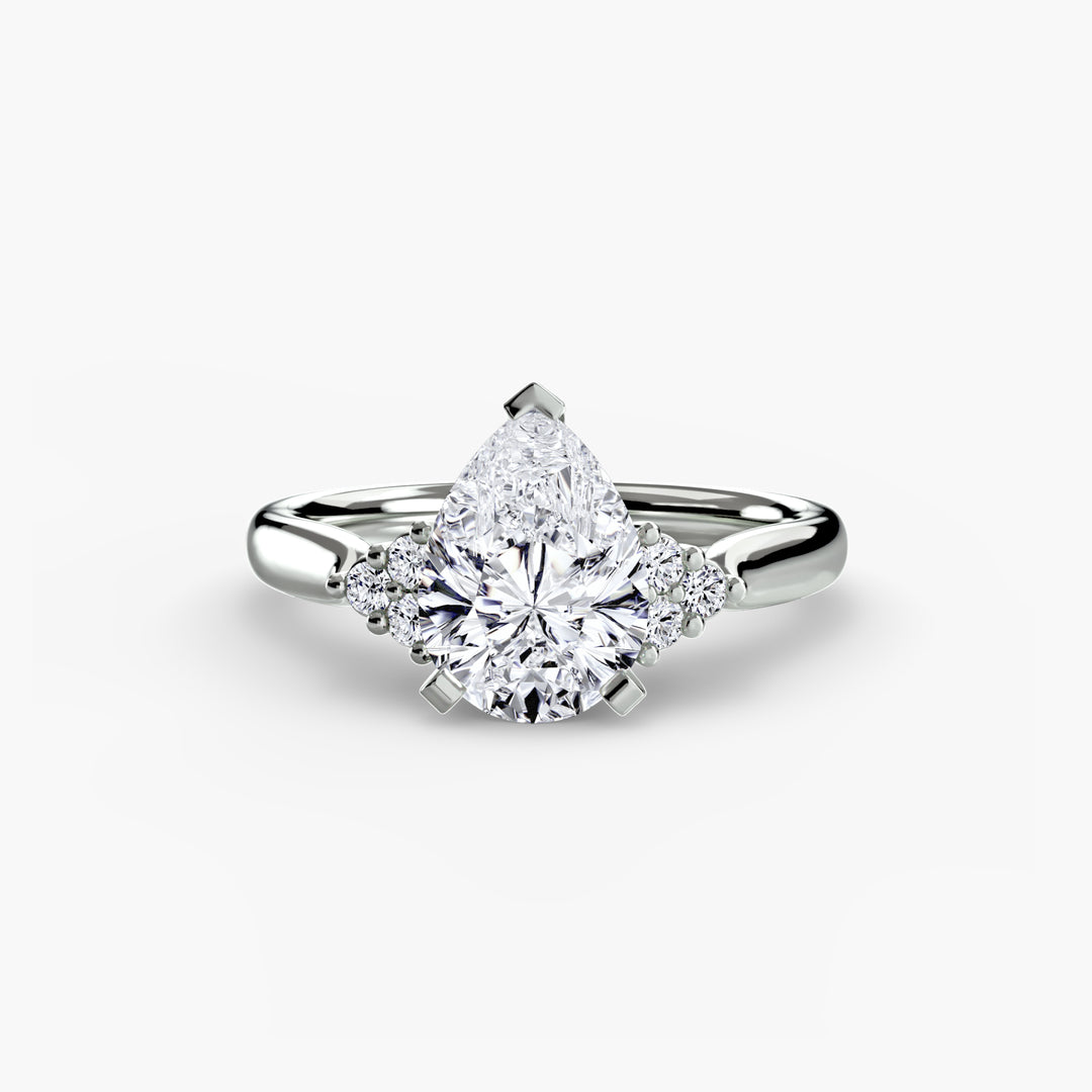 RACHELLE I Diamond Engagement Ring with Cluster Shoulders