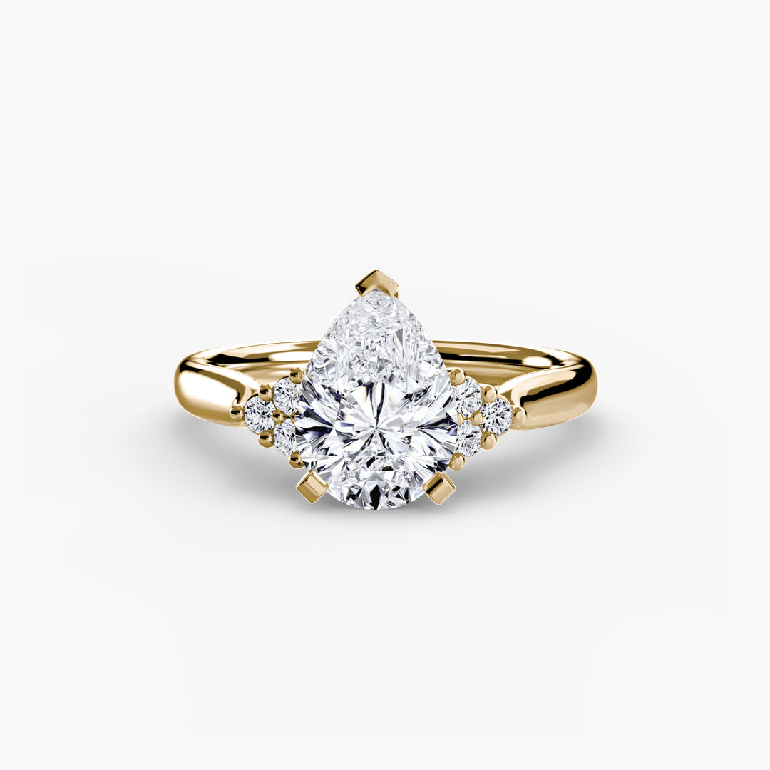 RACHELLE I Diamond Engagement Ring with Cluster Shoulders