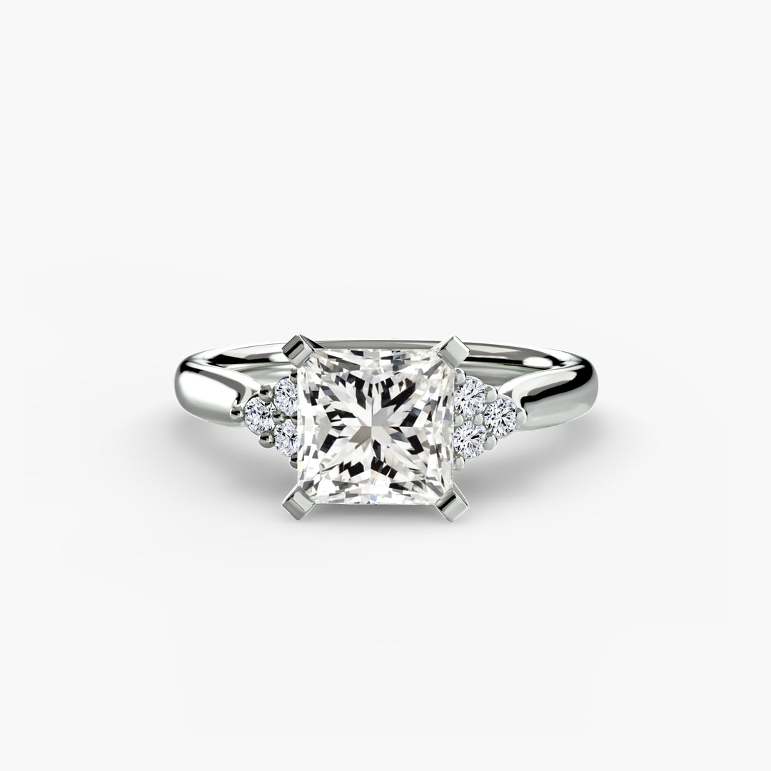 RACHELLE I Diamond Engagement Ring with Cluster Shoulders