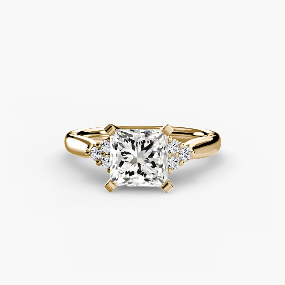 RACHELLE I Diamond Engagement Ring with Cluster Shoulders