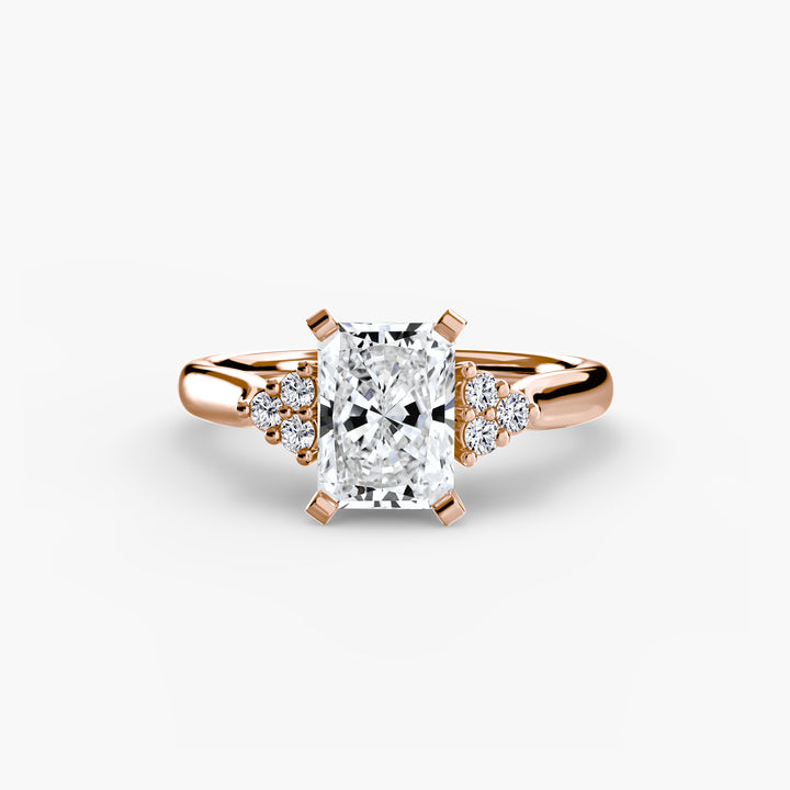 RACHELLE I Diamond Engagement Ring with Cluster Shoulders
