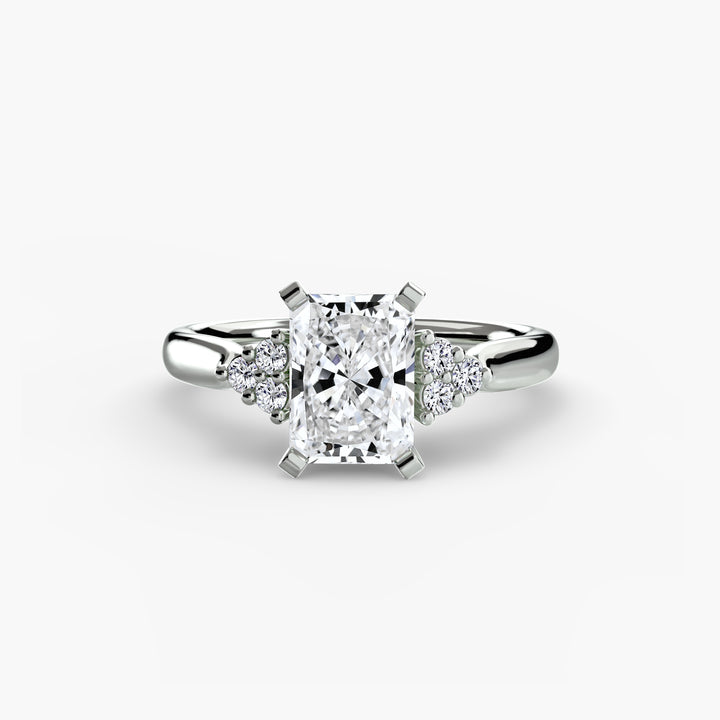 RACHELLE I Diamond Engagement Ring with Cluster Shoulders