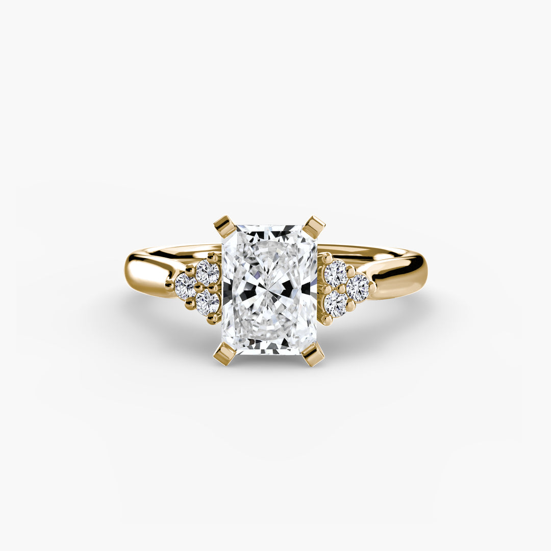 RACHELLE I Diamond Engagement Ring with Cluster Shoulders