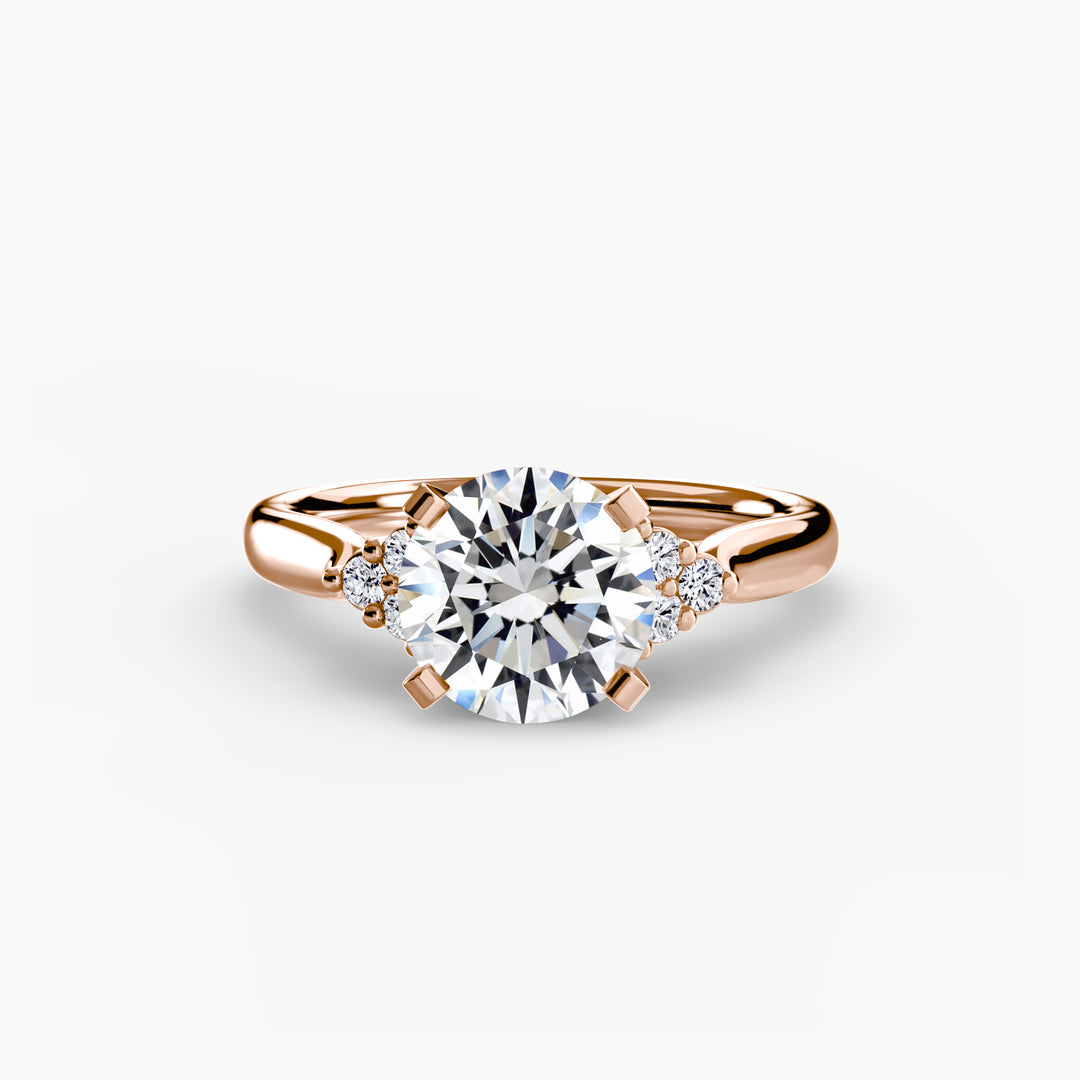 RACHELLE I Diamond Engagement Ring with Cluster Shoulders
