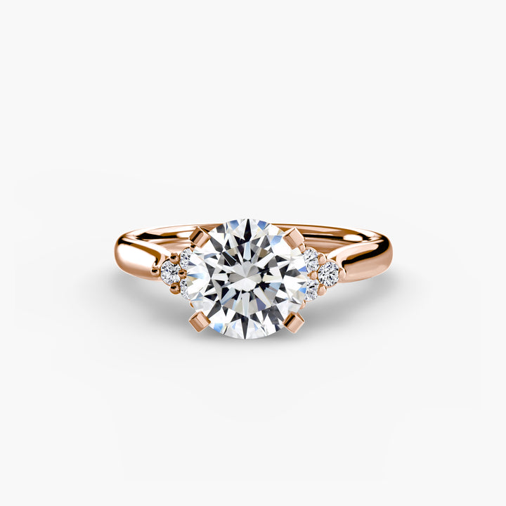 RACHELLE I Diamond Engagement Ring with Cluster Shoulders
