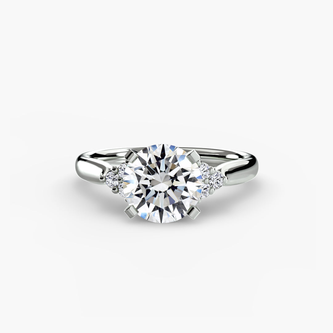 RACHELLE I Diamond Engagement Ring with Cluster Shoulders