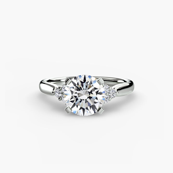 RACHELLE I Diamond Engagement Ring with Cluster Shoulders