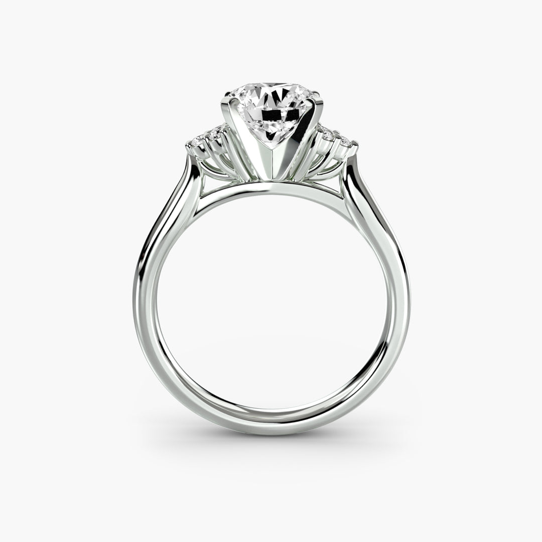 RACHELLE I Diamond Engagement Ring with Cluster Shoulders