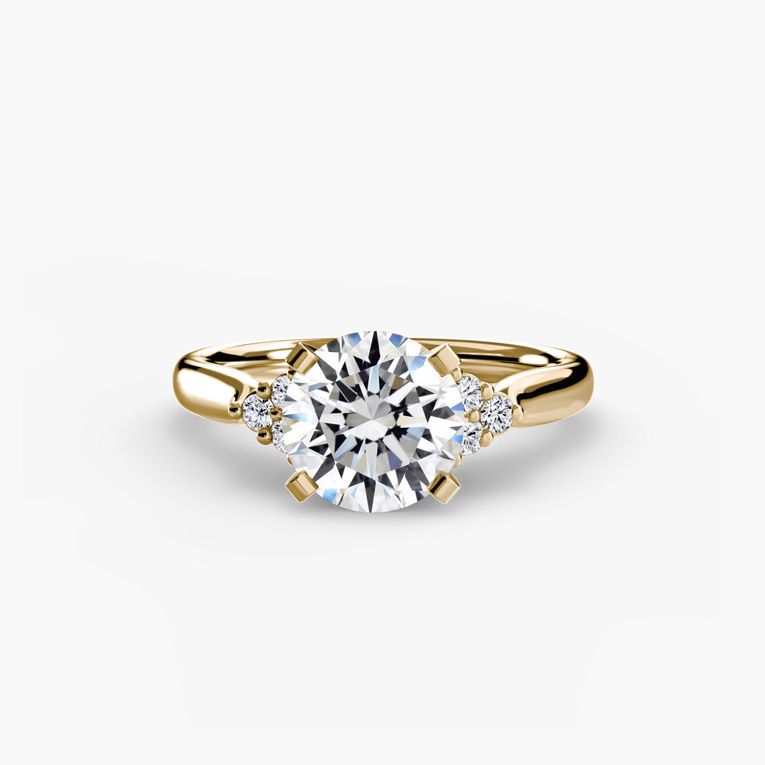 RACHELLE I Diamond Engagement Ring with Cluster Shoulders