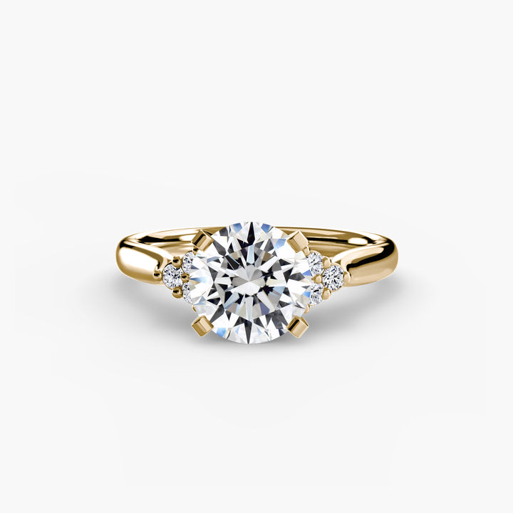 RACHELLE I Diamond Engagement Ring with Cluster Shoulders