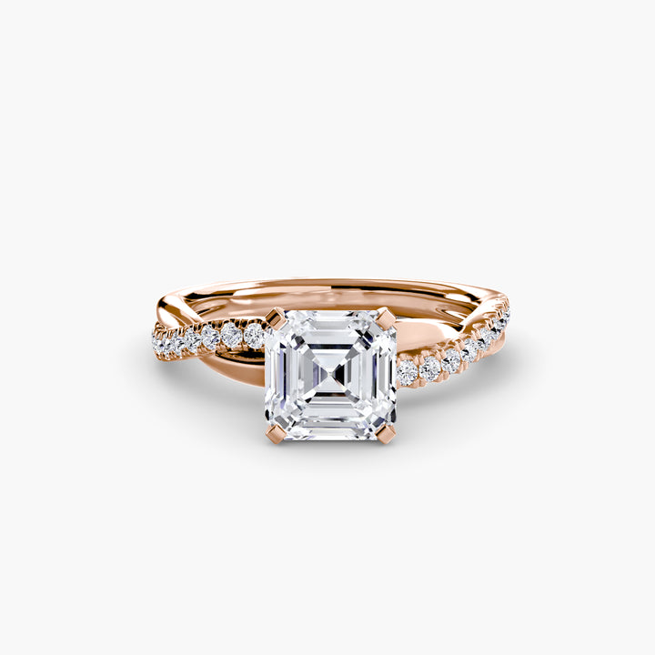 VONDA I Diamond Engagement Ring with a Twisted Diamond Band