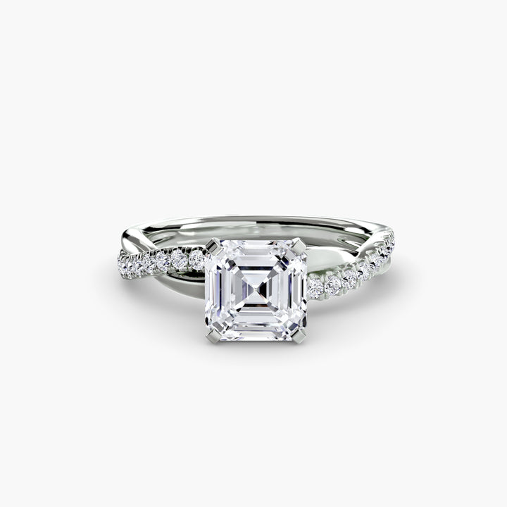 VONDA I Diamond Engagement Ring with a Twisted Diamond Band