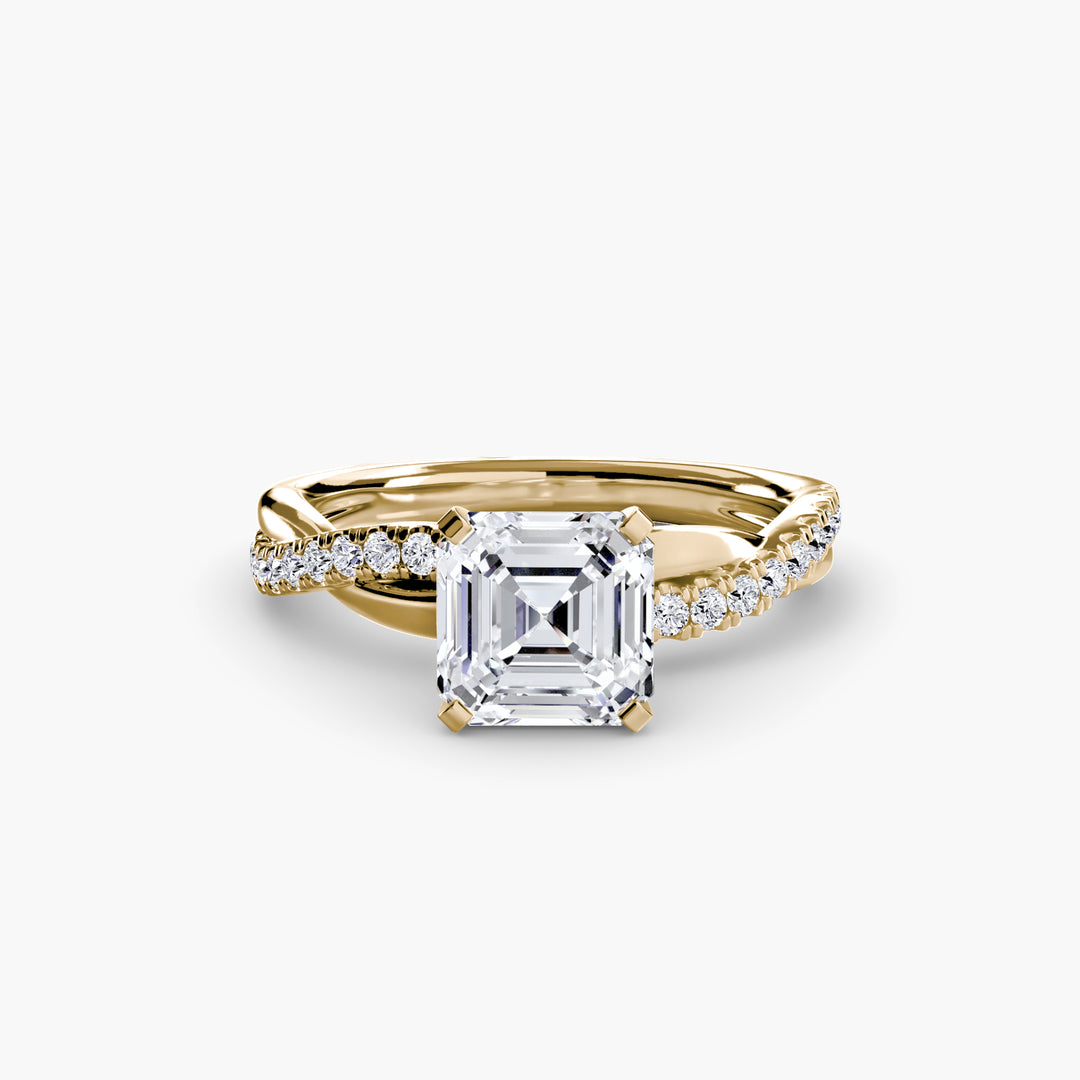 VONDA I Diamond Engagement Ring with a Twisted Diamond Band