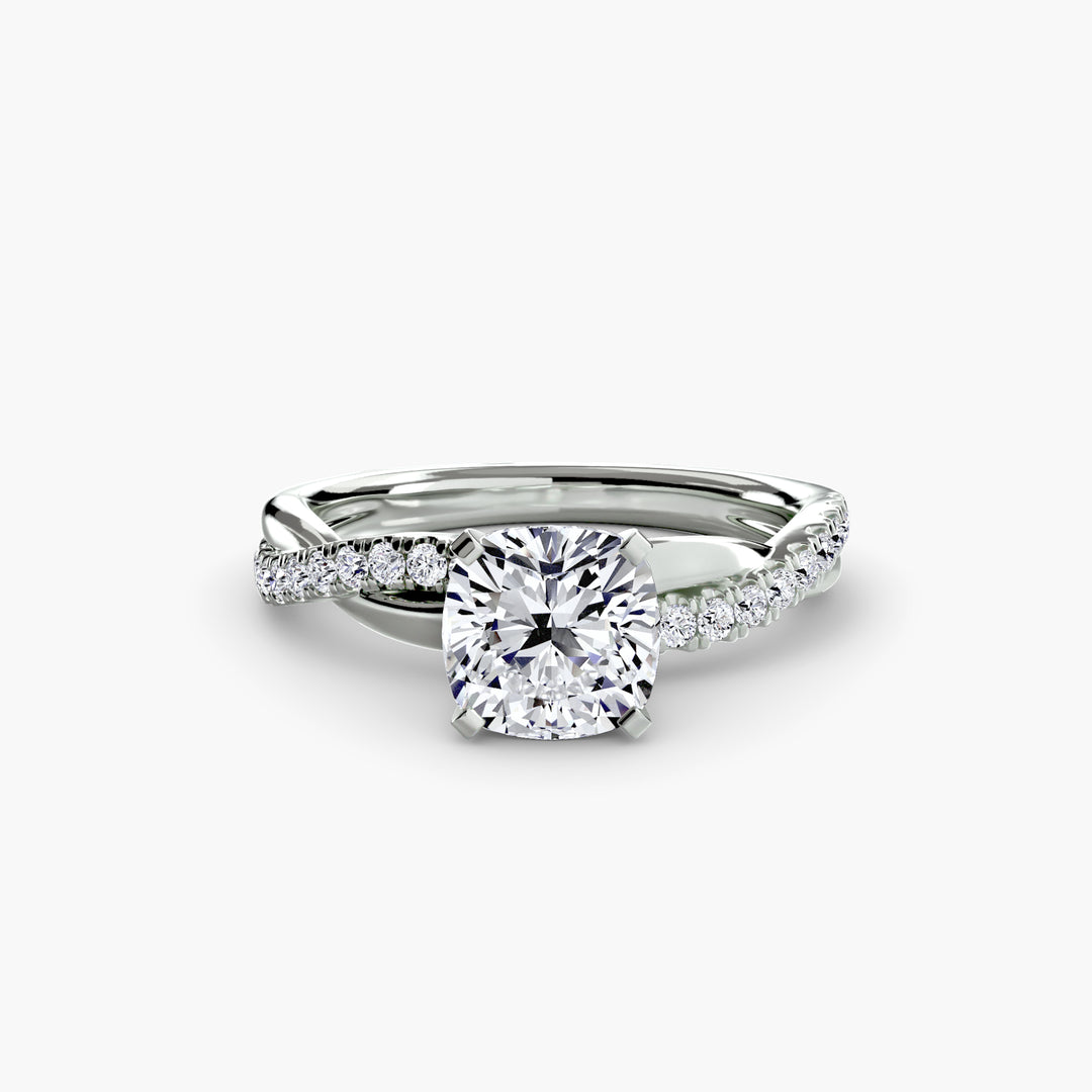 VONDA I Diamond Engagement Ring with a Twisted Diamond Band