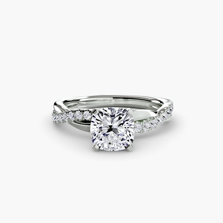 VONDA I Diamond Engagement Ring with a Twisted Diamond Band