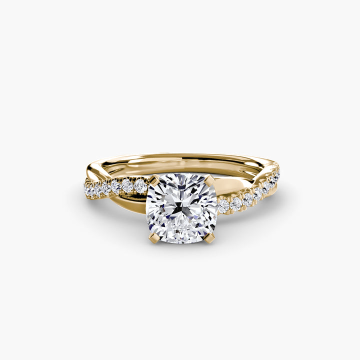 VONDA I Diamond Engagement Ring with a Twisted Diamond Band