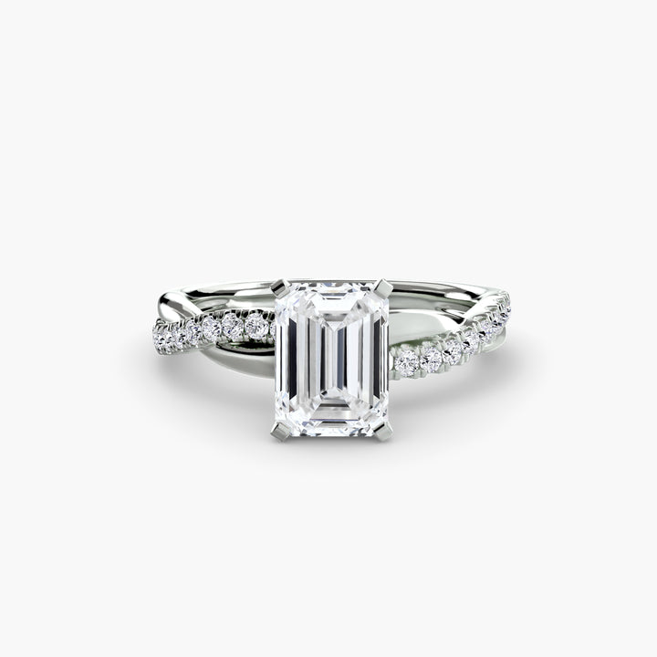 VONDA I Diamond Engagement Ring with a Twisted Diamond Band