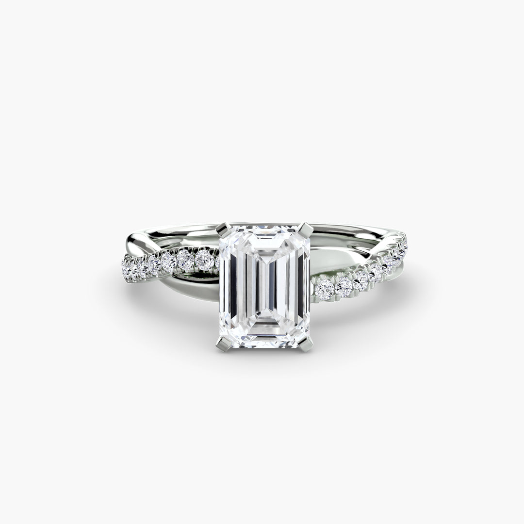 VONDA I Diamond Engagement Ring with a Twisted Diamond Band