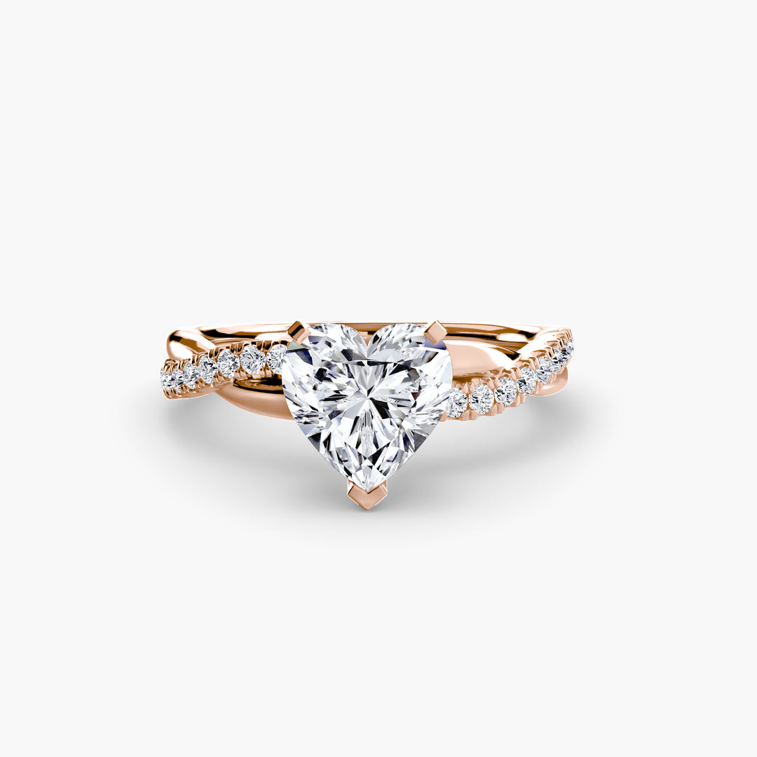 VONDA I Diamond Engagement Ring with a Twisted Diamond Band