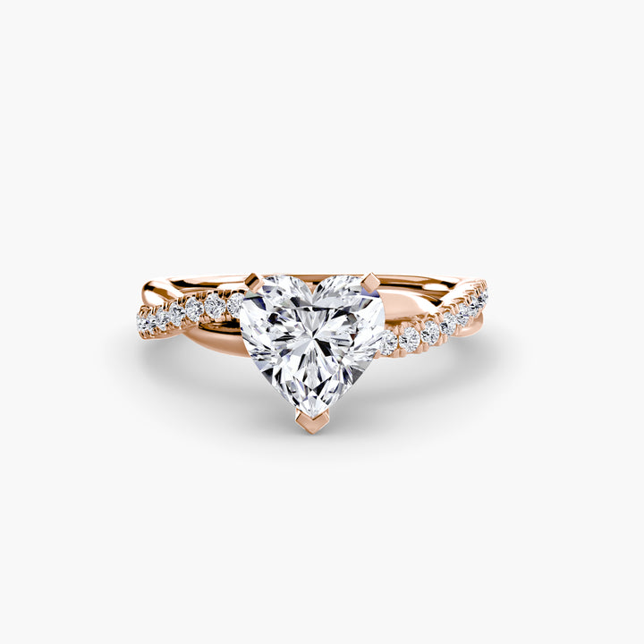 VONDA I Diamond Engagement Ring with a Twisted Diamond Band