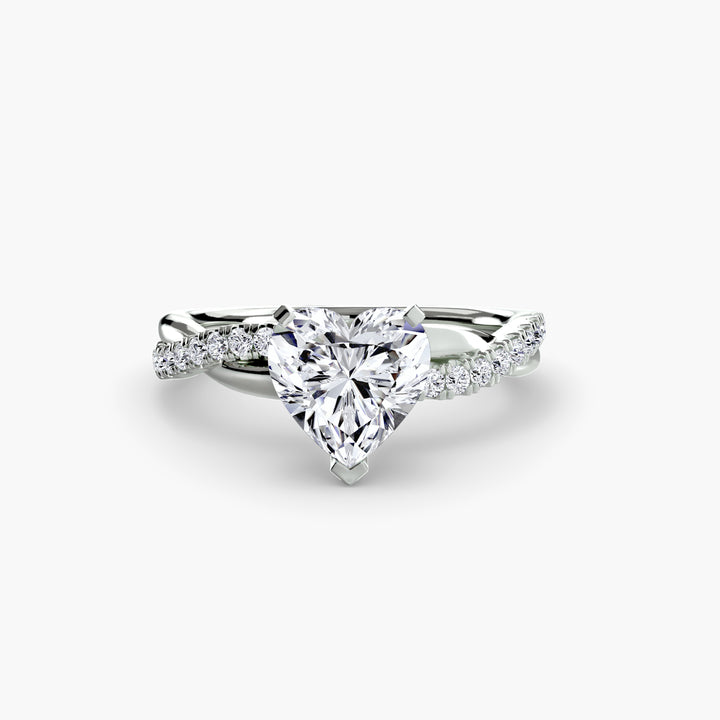 VONDA I Diamond Engagement Ring with a Twisted Diamond Band