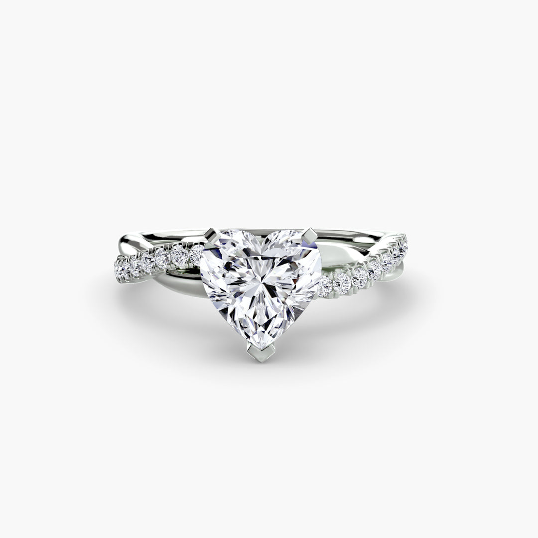 VONDA I Diamond Engagement Ring with a Twisted Diamond Band