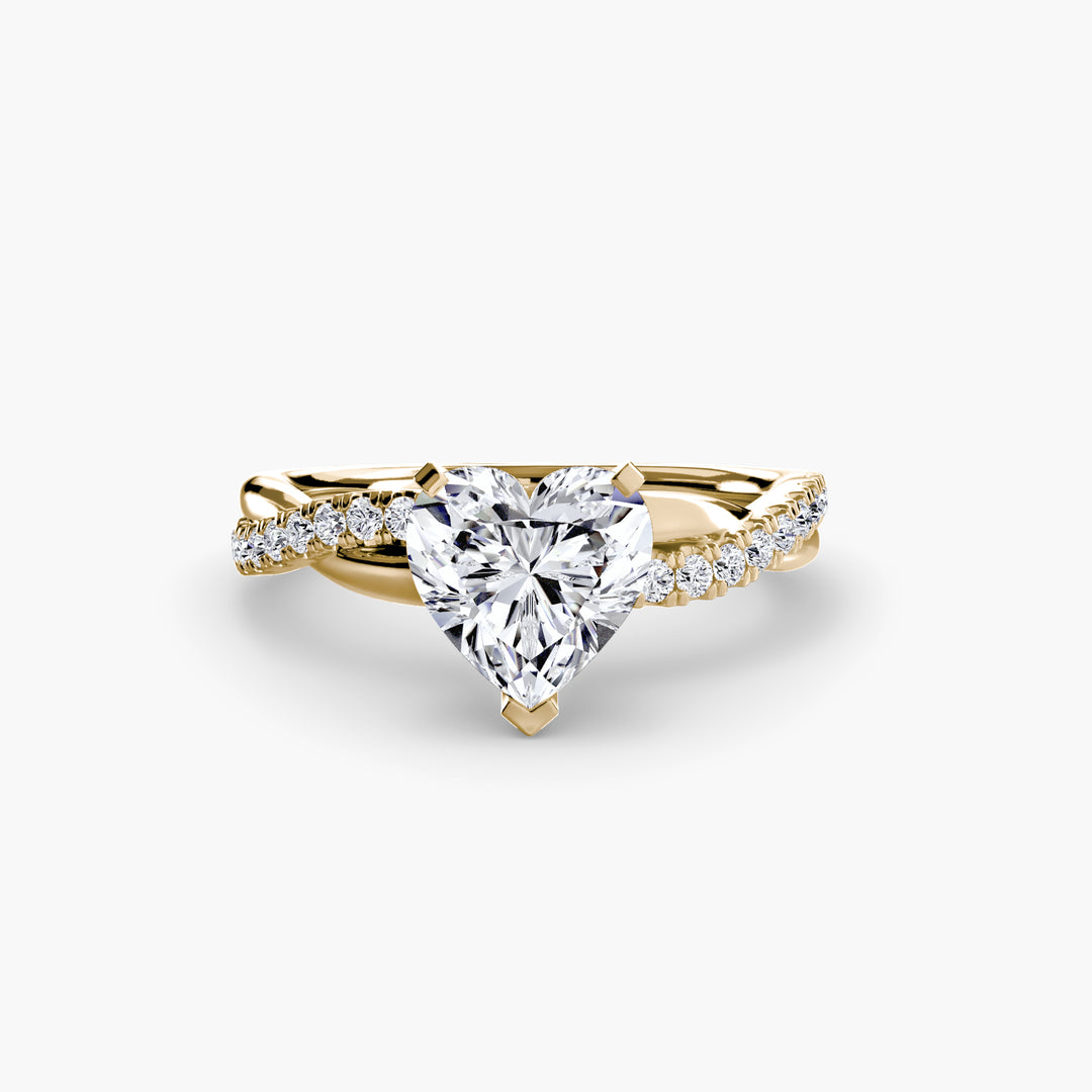 VONDA I Diamond Engagement Ring with a Twisted Diamond Band