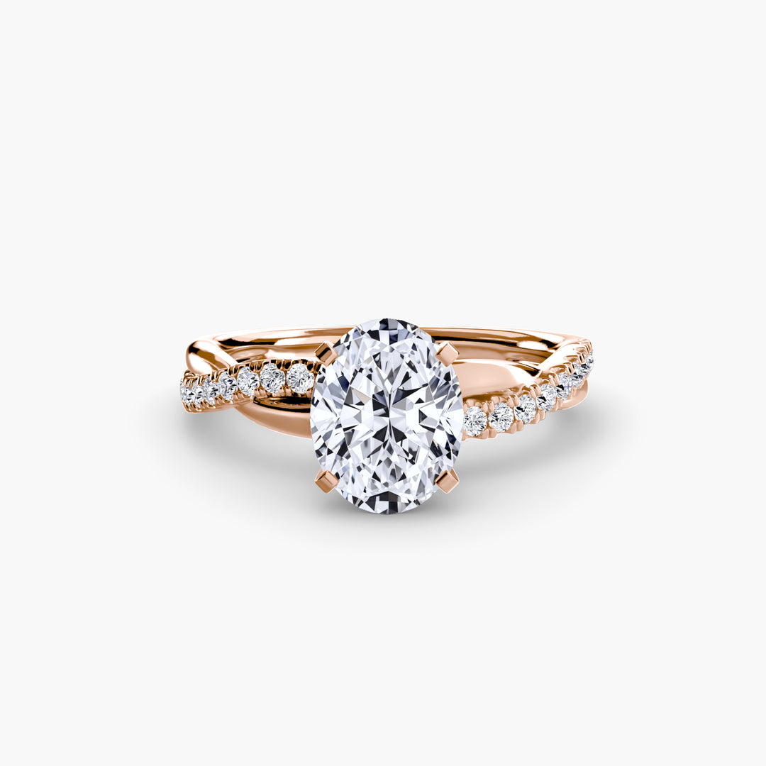 VONDA I Diamond Engagement Ring with a Twisted Diamond Band