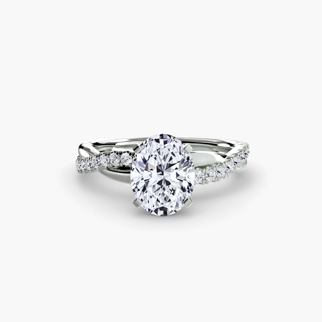 VONDA I Diamond Engagement Ring with a Twisted Diamond Band