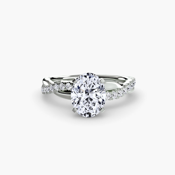 VONDA I Diamond Engagement Ring with a Twisted Diamond Band