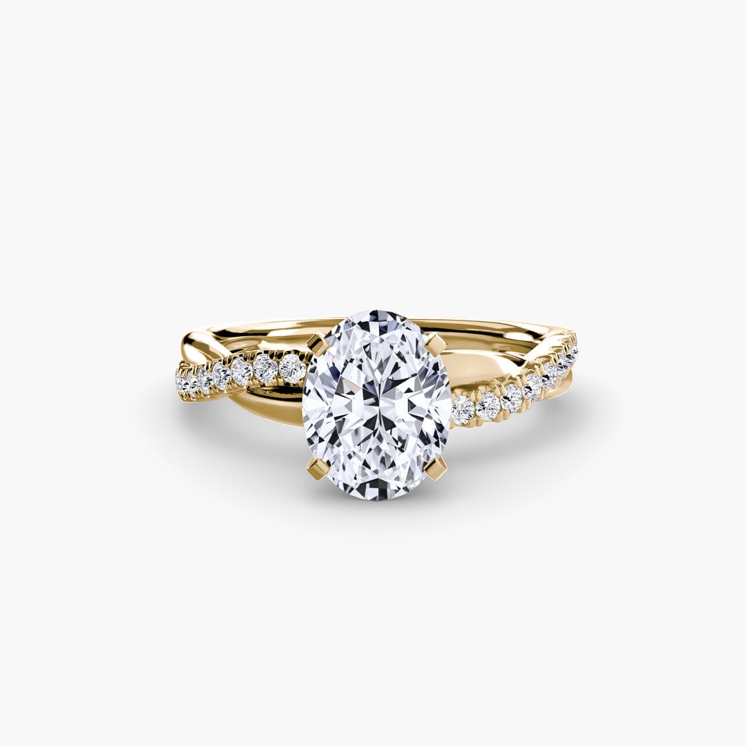 VONDA I Diamond Engagement Ring with a Twisted Diamond Band