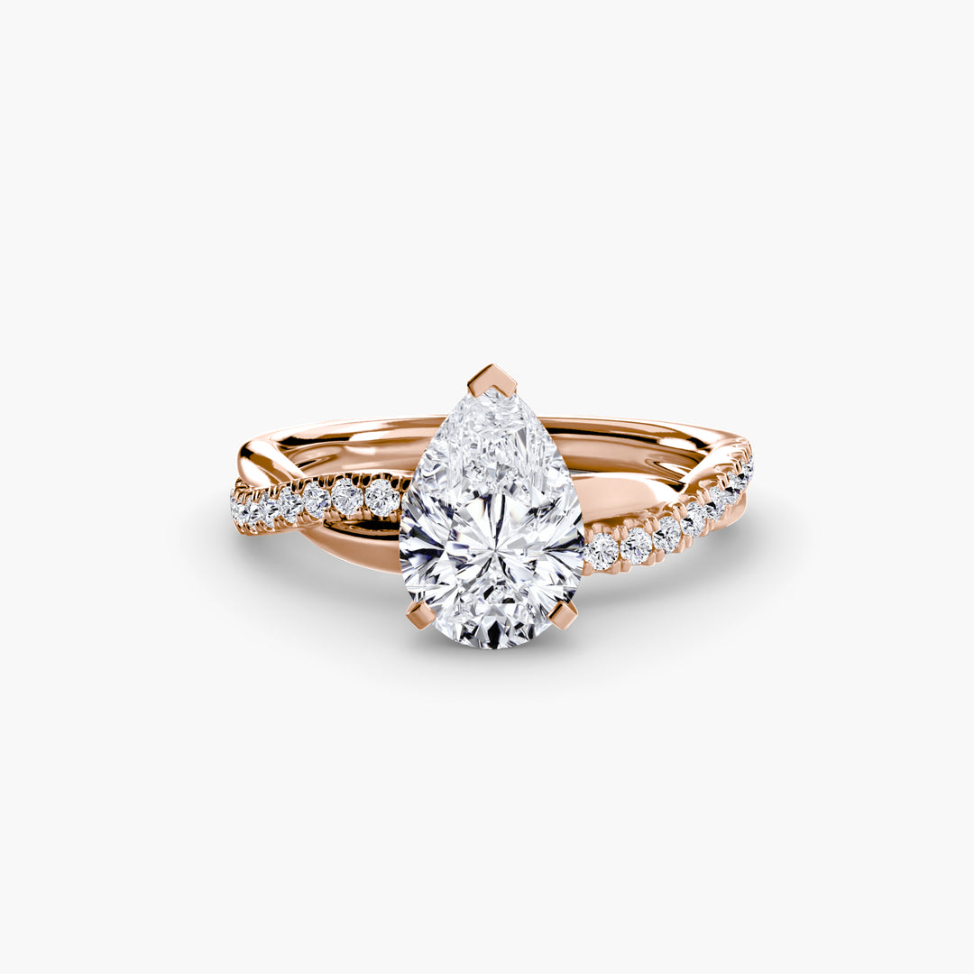 VONDA I Diamond Engagement Ring with a Twisted Diamond Band
