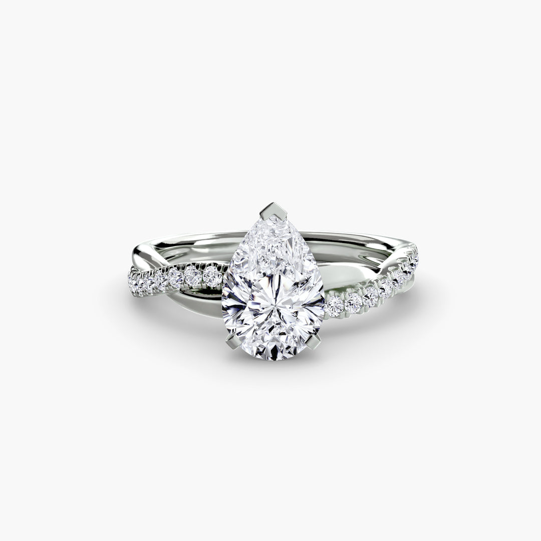 VONDA I Diamond Engagement Ring with a Twisted Diamond Band