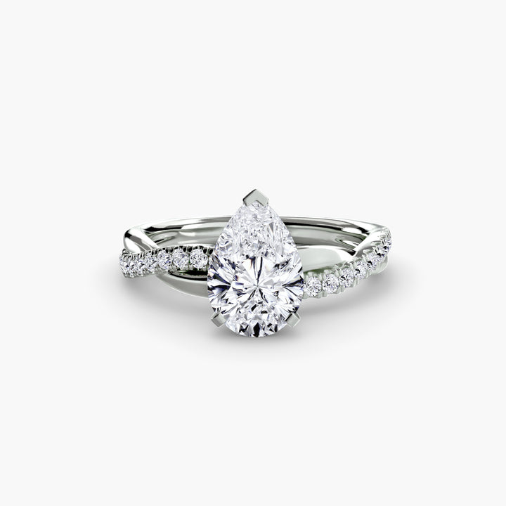 VONDA I Diamond Engagement Ring with a Twisted Diamond Band