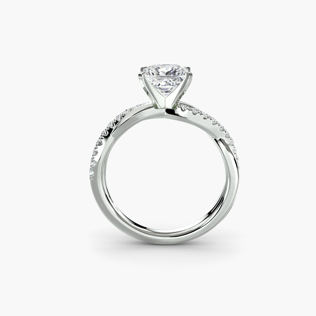 VONDA I Diamond Engagement Ring with a Twisted Diamond Band