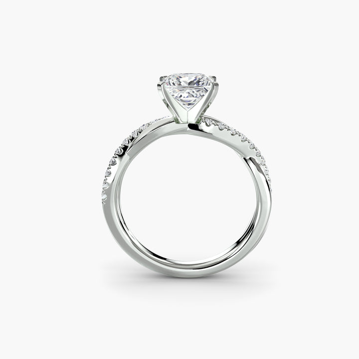 VONDA I Diamond Engagement Ring with a Twisted Diamond Band