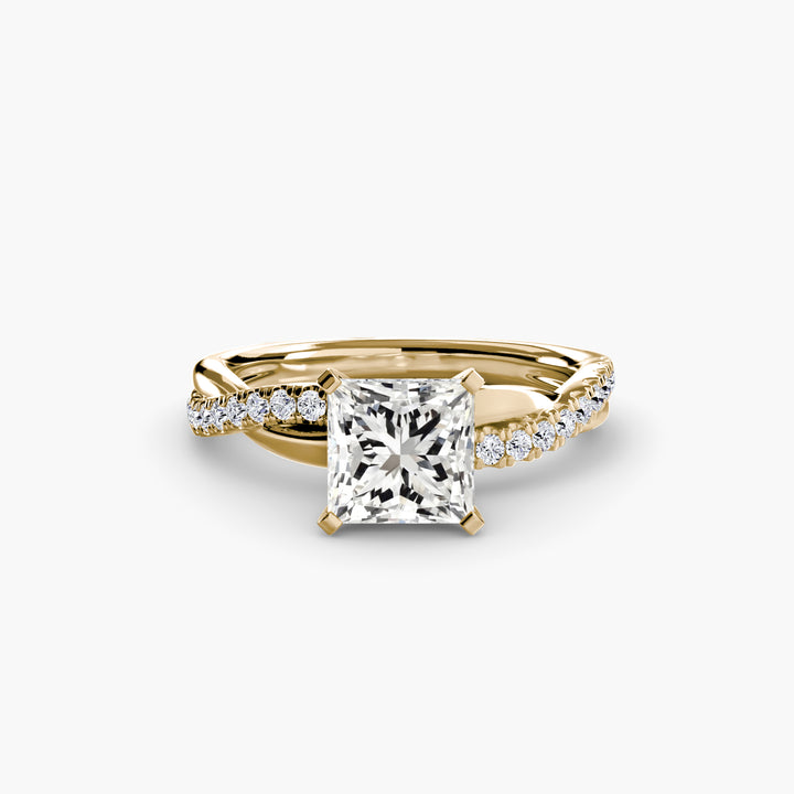 VONDA I Diamond Engagement Ring with a Twisted Diamond Band