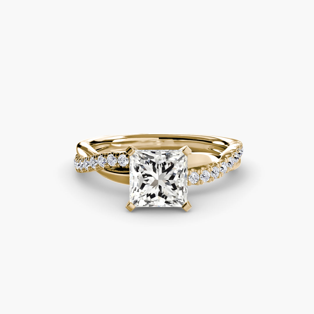 VONDA I Diamond Engagement Ring with a Twisted Diamond Band
