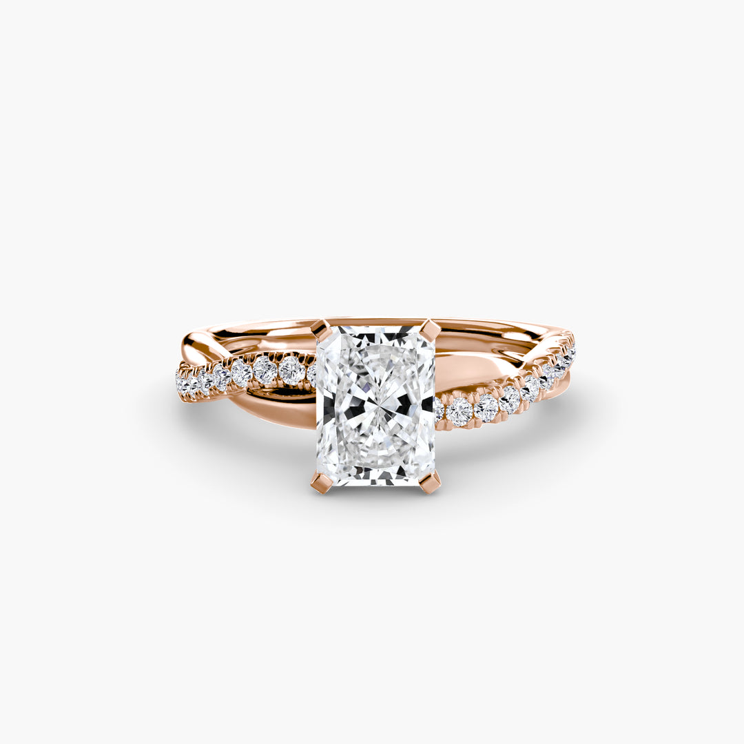 VONDA I Diamond Engagement Ring with a Twisted Diamond Band