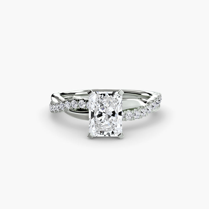 VONDA I Diamond Engagement Ring with a Twisted Diamond Band