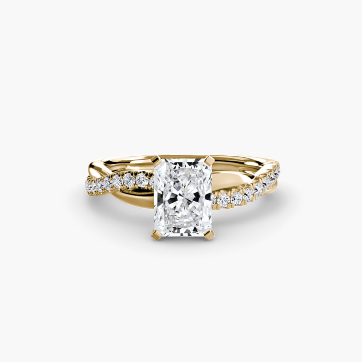 VONDA I Diamond Engagement Ring with a Twisted Diamond Band